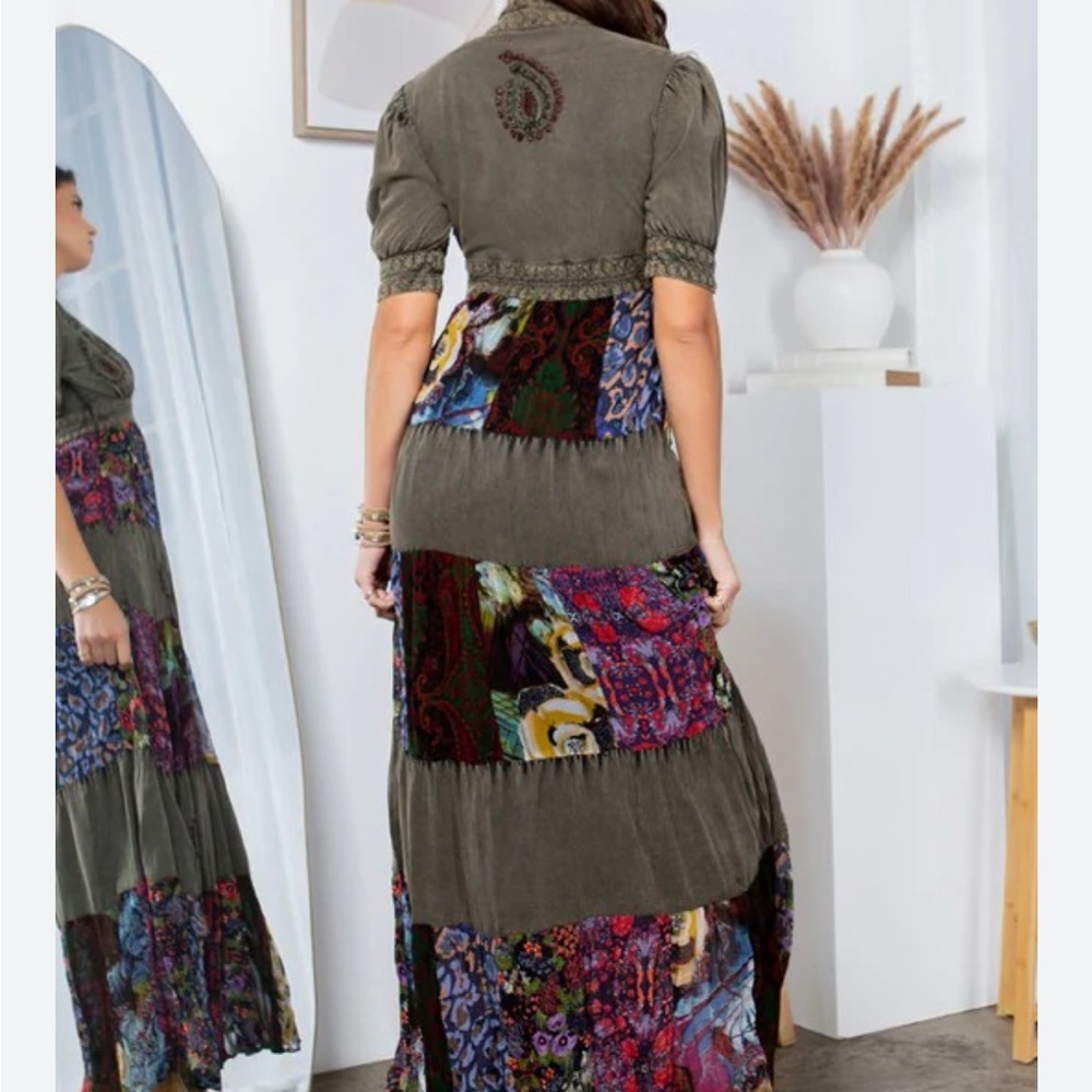 Bohemian Patchwork Maxi Dress​ - Picture 2 of 16